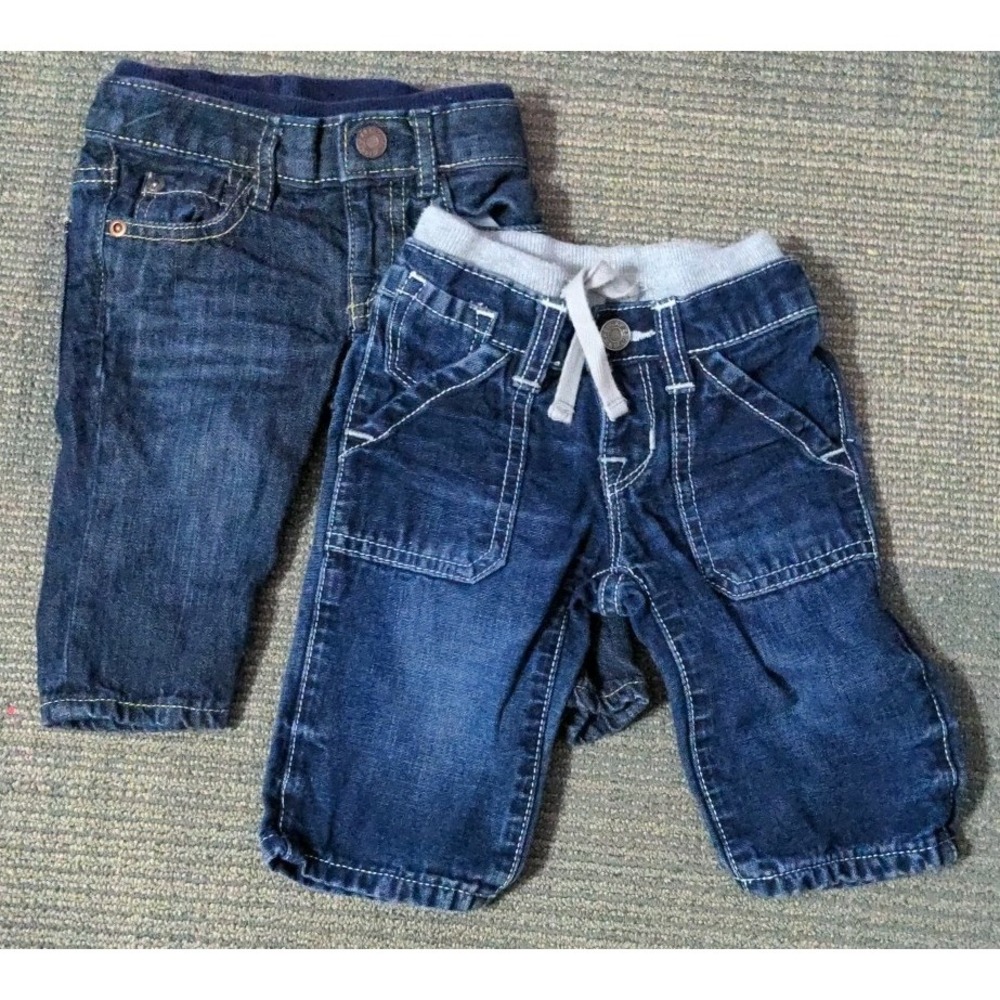 2 Pair Baby Gap 3-6 Months Jeans Lot Denim Pants Clothes Unisex